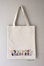 Snoopy  Friends Canvas Tote Bag Peanuts Classic Woodstock Lucy Charlie Brown