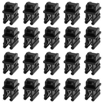 20PCS Black Cable Tie Mounts, 15x10.8x3mm, Plastic Zip Tie Base, Edge Clip