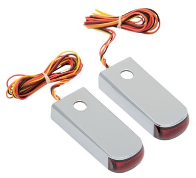 Alloy Art Chrome Fender LED Strut Lights w/Red Lens (SSL-3)