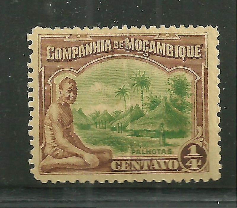 MOZAMBIQUE COMPANY 108 MNH NATIVE VILLAGE, CENTER CREASE