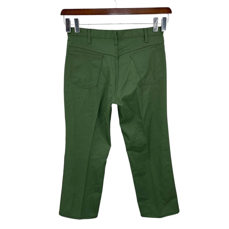 Pantalón Pequeño Horace Hombre Talla 36x25 Verde Uniforme de Trabajo Sarga Recto Utilidad Retro Foto 2 de 4