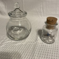 Vintage Princess House Crystal Small Candy Dish And Bottle W/ Cork