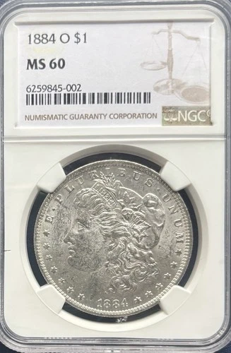 1884-O $1 Morgan Silver Dollar, NGC MS60