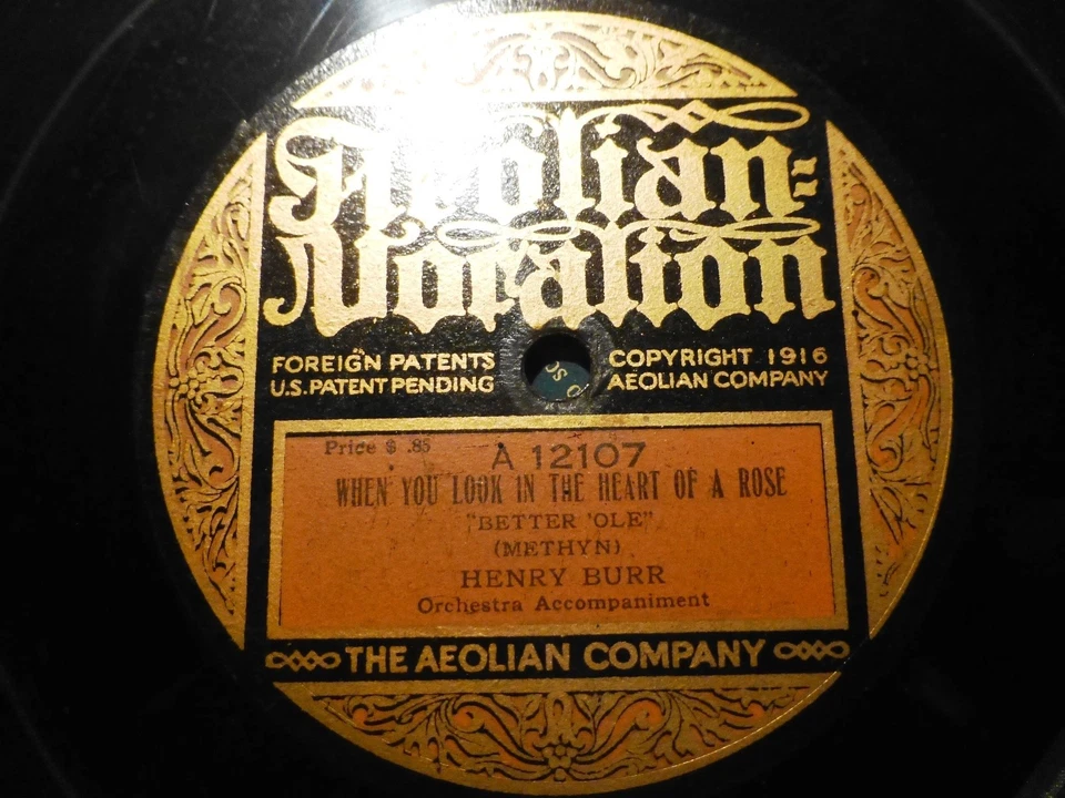 1918 VERTICAL AEOLIAN VOCALION BROADWAY HIT The BETTER OLE When you look Heart x - Image 2 of 2