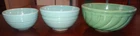 Lot of Three Vintage Mixing Bowls 2 Marked McCoy 8", 6", 5" Blue/Green