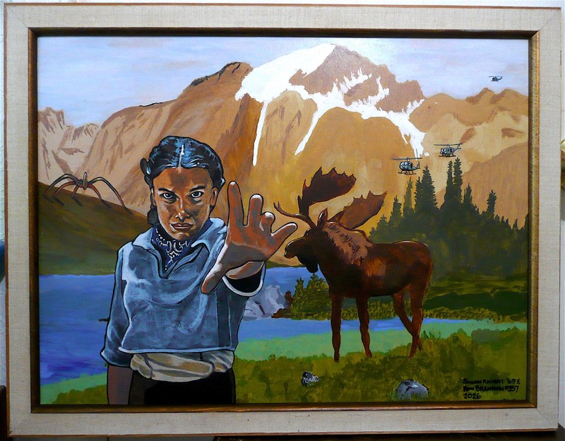 Ron Brannon's Jane "Eleven" of Stranger Things Battles On Thrift Store Painting