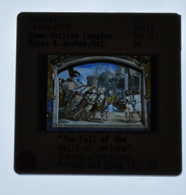 Raphael ''The fall of the Walls of Jericho ''  art 35mm  glass slides