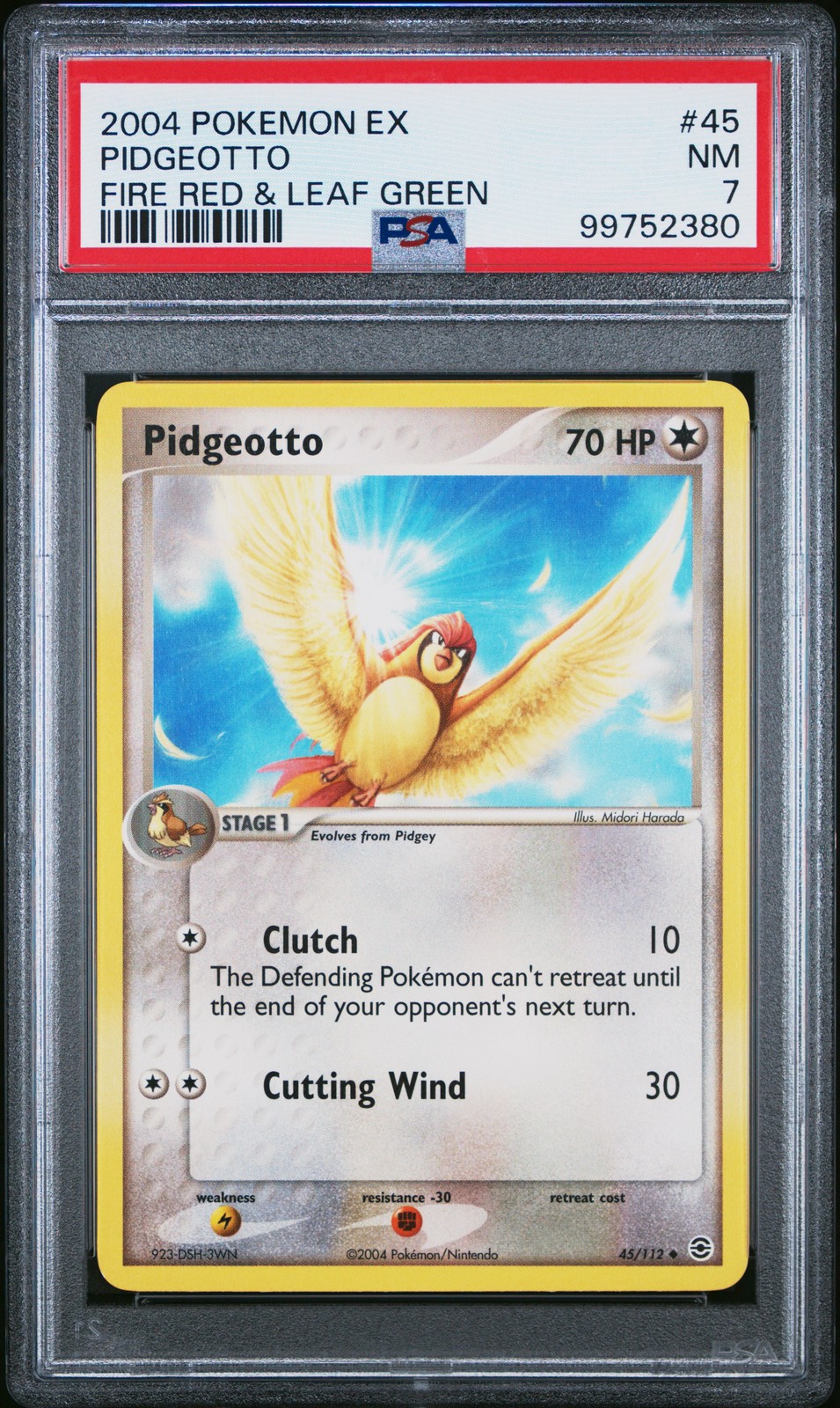 2004 POKEMON EX FIRE RED & LEAF GREEN #45 PIDGEOTTO PSA 7