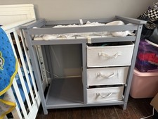 Badger Basket Modern Baby Changing Table - Nursery Furniture with Laundry Ham...