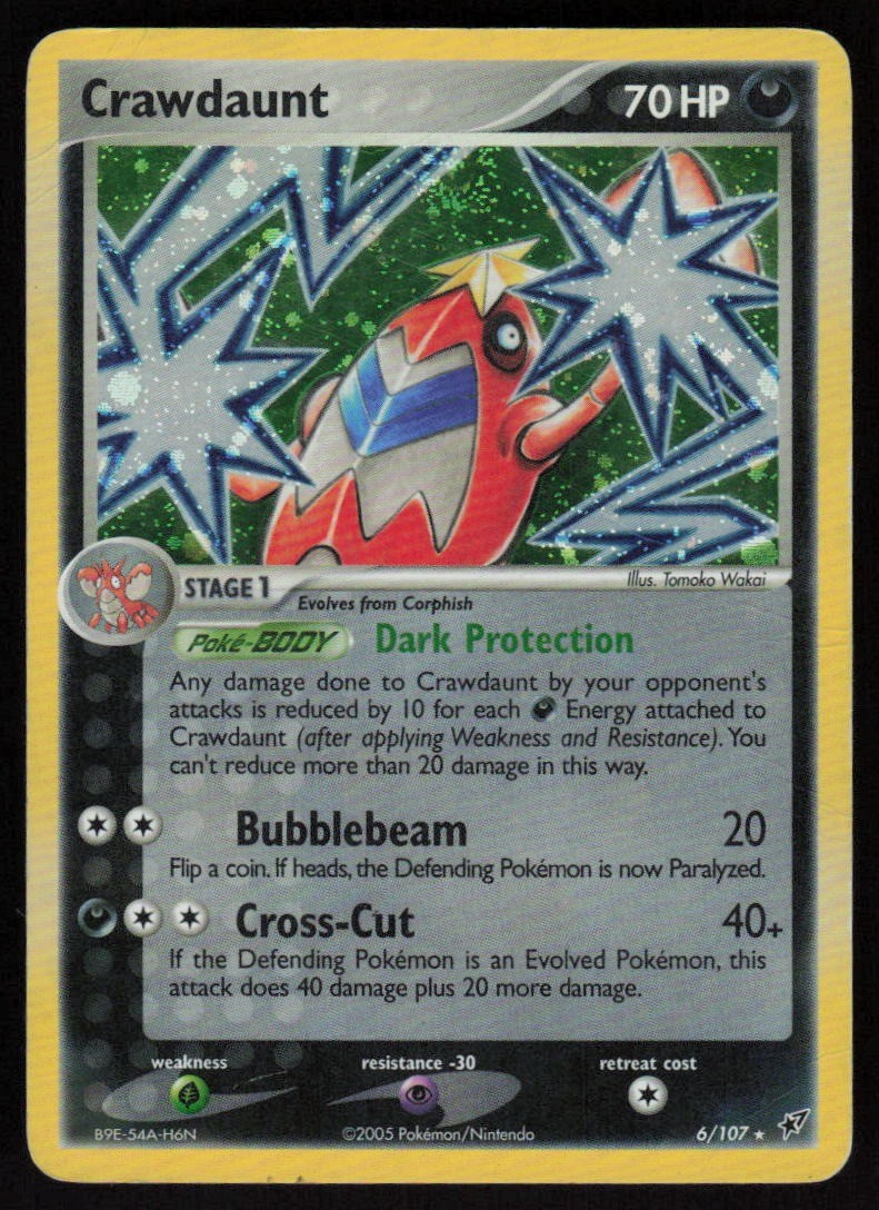 Crawdaunt 6/107 Holo Deoxys Pokemon TCG Damaged
