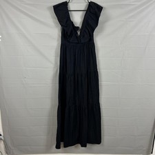 Reformation Dress Womens 4 Fairfield Maxi Tiered Black Sundress Romantic Chic