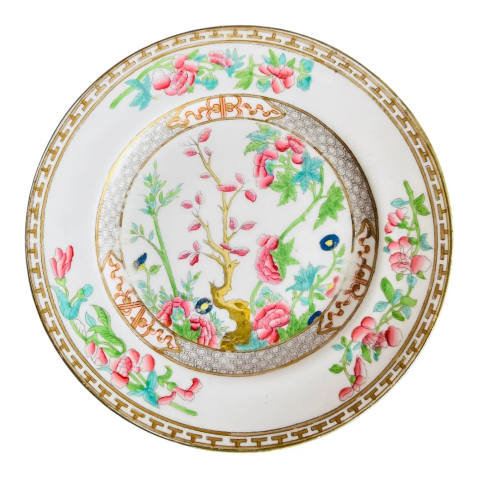 Set of 5 Antique Indian Tree Pattern Tableware Dessert Plates Porcelain 20 cm - Image 4 of 4