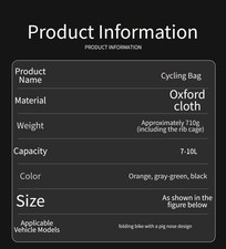 Oxford Fabric Bike Front Bag with Side Zipper Pockets for Brompton For DAHON