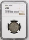 1909-D Quarter (Barber) NGC VF20