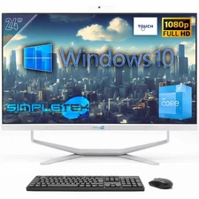 All In One 24" Fhd Touch I3 12Th Gen Win10 Ram 16Gb Ssd 960Gb Pc Fisso Webcam 2K