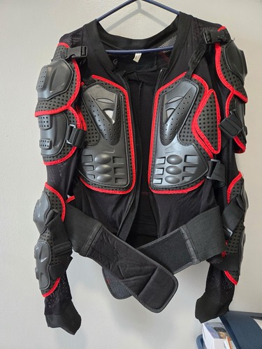 ATV Motorcycle Body Armor Protector Pro Street Motocross Arm Guard Jacket w/Back