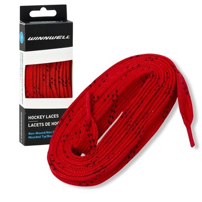 NonWaxed Hockey Skate Laces for Ice & Roller Blades, 130'' Red/Black
