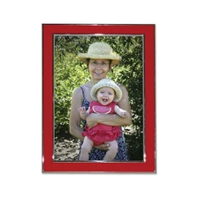 Lawrence Frames Silver Plated 8x10 Metal with Red Enamel Picture Frame 586280