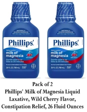 Phillips Milk Of Magnesia Liquid Magnesium Laxative, Wild Cherry (2 Pack)
