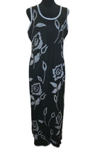 Vintage Y2K Carina by Barry Lee CACHE Black 100 Silk Beaded Fairy Dress Sz M
