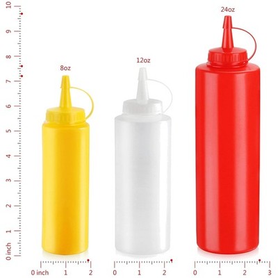 Commercial Grade Clear Squeeze Bottles, 6 Pack