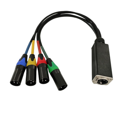 Cat6 Snake Cable RJ45 to XLR Ethercon Splitter Box DMX Audio Signal Extender wit