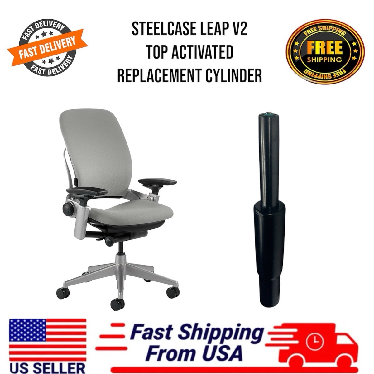 🔥Steelcase Leap V2 Top Activated Replacement Pneumatic Gas Lift