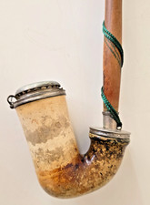 19th Century Meerschaum Tobacco Pipe Silver 29" long