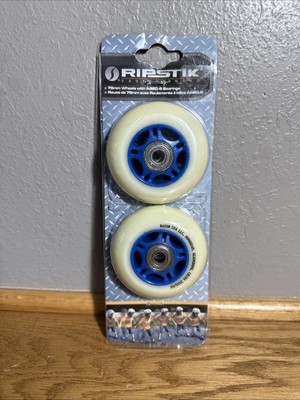 Razor RipStik Caster Board Wheels - White Wheel Blue Hub - 76mm