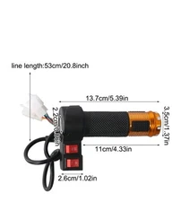 Ebike Throttle Motorcycle Scooter Modified Throttle Grip Handle Bar 3 Speed...