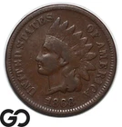 1868 Indian Head Cent Penny, Choice Fine++ Better Date