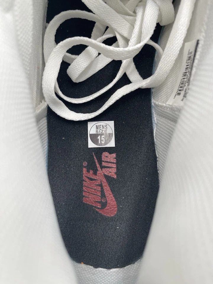 Hombres Talla 15 Nike Air Jordan 1 Retro OG Alto Blanco Perforado (555088-100) ¡NUEVO! Foto 4 de 4