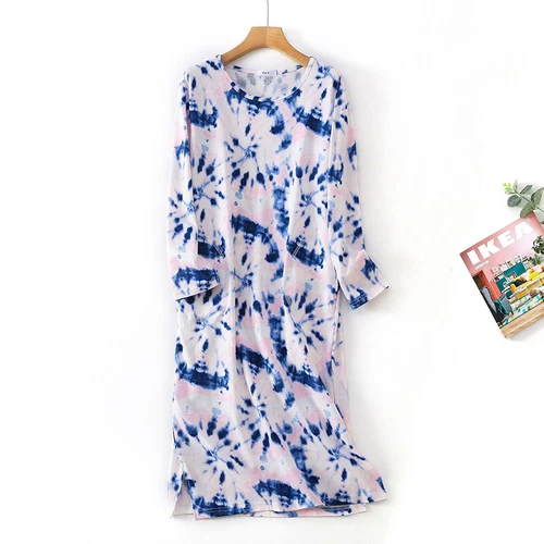 Women's Pajamas Long Sleeve Nightgown Sleep Shirt Cotton Nightshirt Sleep Dress - Bild 3 von 38