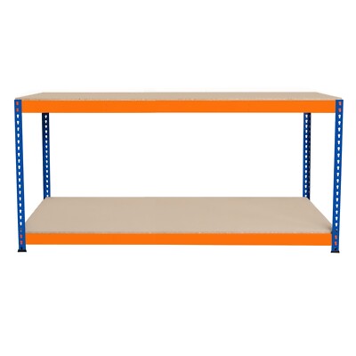 Garagen-Werkbank, 2 Regale, Arbeitsstation, 300 kg, Werkstatt-Heimwerkertisch