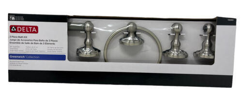 DELTA 138283 Greenwich 3-Piece Bath Kit, Brushed Nickel Finish