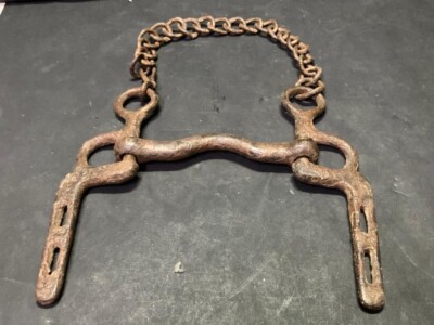 RARE ANTIQUE HAND Forged Iron Rustic Victorian Horse Bit Horse Snaffle
