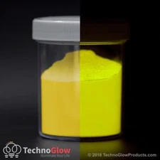 Glow in the Dark Powder, Fluorescent PINEAPPLE YELLOW - UV Reactive Glow Pigment