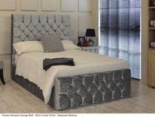 Image of Vienna Gas Lift Ottoman Storage Bed Crushed Velvet, Made in UK - Esupasaver Sale