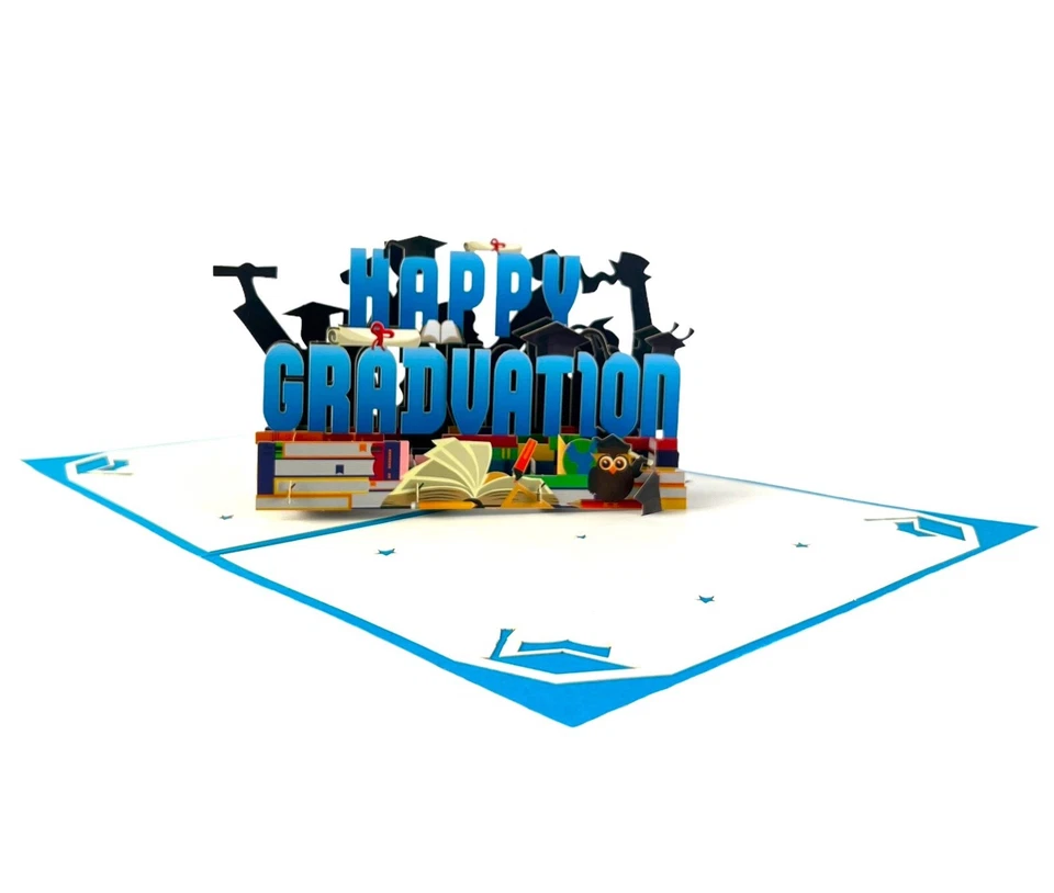 BC Worldwide Ltd 3D pop up card Owl Happy Graduation Hats Off Congratulations - Image 2 of 4