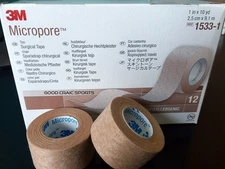 3M Micropore TAN Paper Medical Tape 1" x 10yds 1, 2, 4, 6, 12, 24 rolls 1533-1 