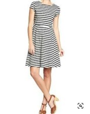 Womens Old Navy Striped Fit And Flare Dress Sz XS