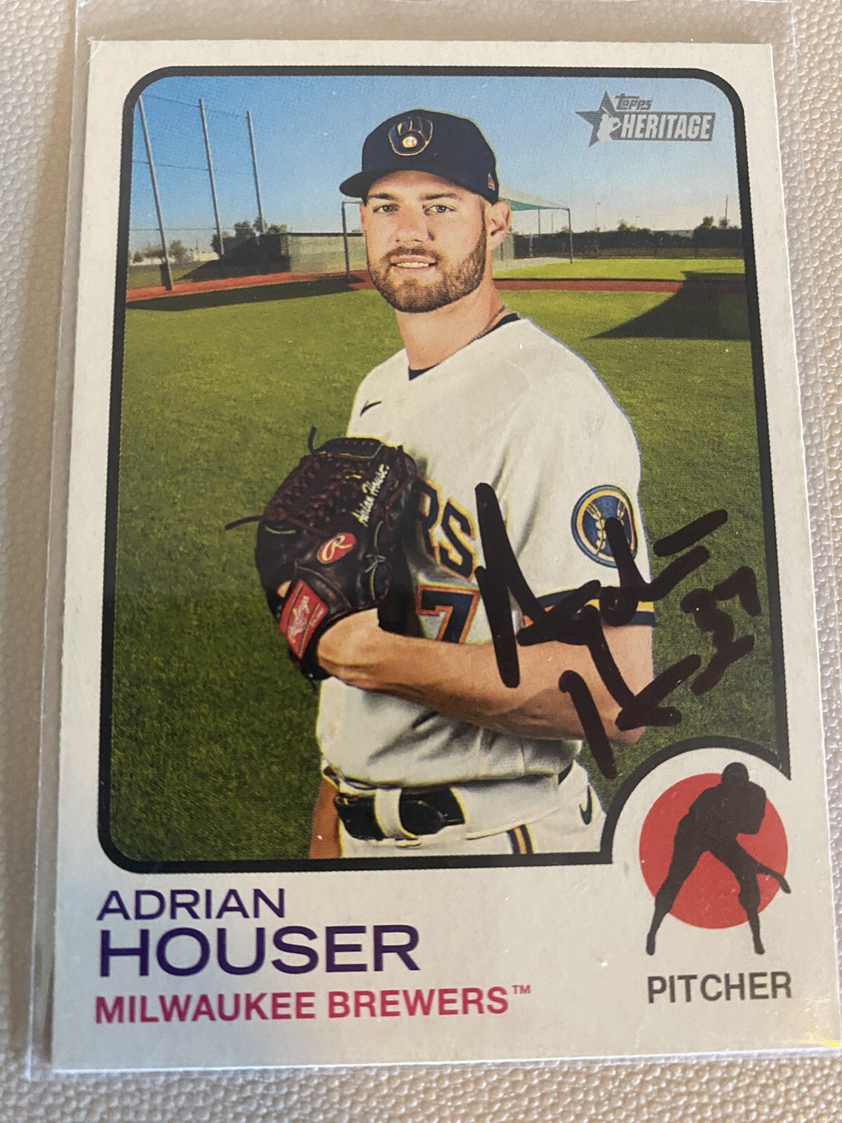 ADRIAN HOUSER signed baseball card BREWERS autograph METS | eBay