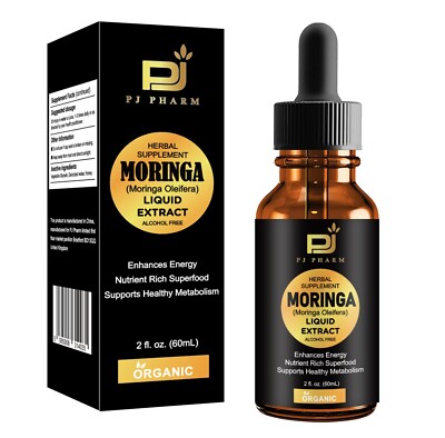Moringa Oleifera flüssiger Extrakt 100 % Bio-Tropfen 60ml 30 Tage Vorrat 
