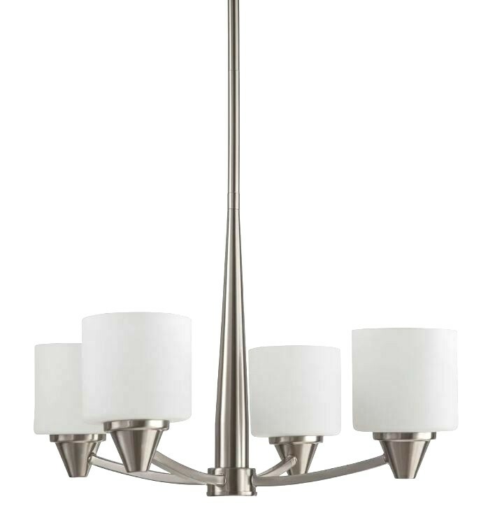 Park Harbor PHHL6284BN 22"W 4-Light Single Tier Shaded Chandelier w/Glass Shades