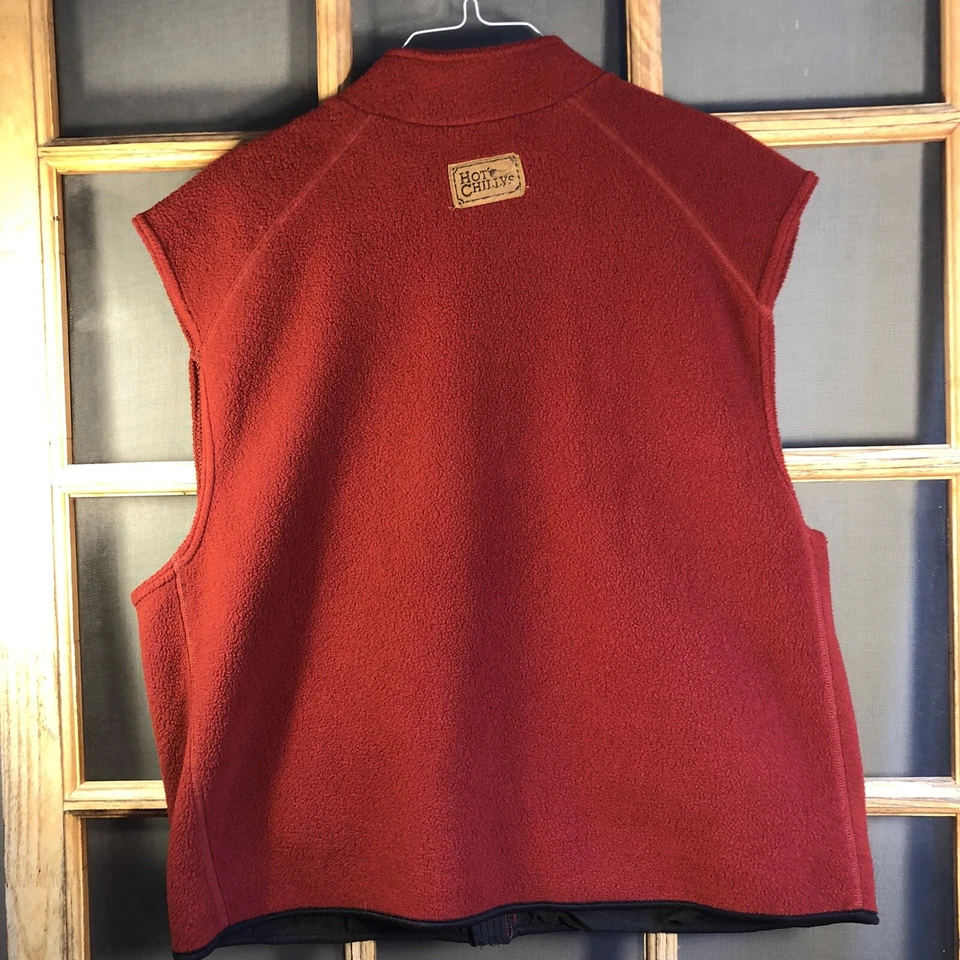 Chaleco Hot Chillys Para Hombre Rojo Polar Cremallera, Hecho en EE. UU., Talla Grande Foto 2 de 3