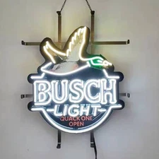 Flying Duck Busch Light Beer Neon Sign 19"x15" Custom Home Pub Club Wall Gift
