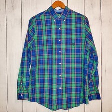Chaps Easy Care Mens Long Sleeve Plaid Button Down Dress Shirt Size M EUC