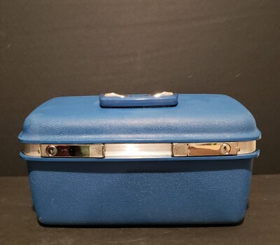 Samsonite Saturn II Cosmetic Hard Case Vintage Blue Travel Retro