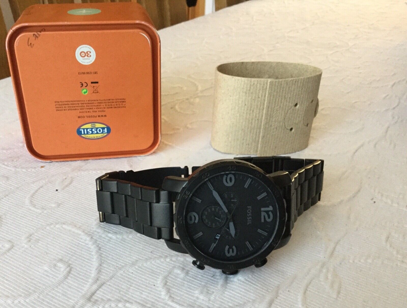 FOSSIL Mans Nate Chronograph Blacktone Bracelet And Dial Watch JR1401 . |  eBay | Quarzuhren