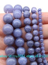 4/6/8/10/12mm Genuine Natural Lavender Chalcedony Loose Beads 15" Strand